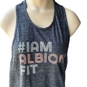 Albion Dark‎ Tank Top Women's Medium Gray Racerback Shirt Sleeveless NWT